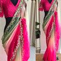Fancy soft Tabi silk saree with hand embroidery border – Arhas Couture