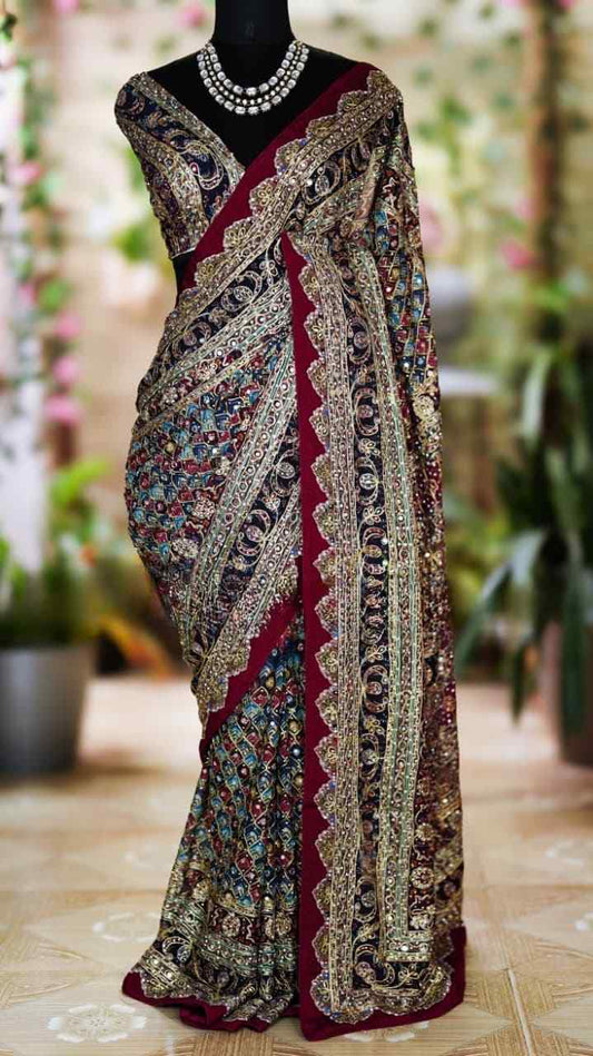 Chinnon Ajrakh Print Saree