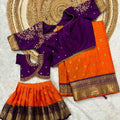 Soft Gadwal family outfit – colour view – Arhas Couture