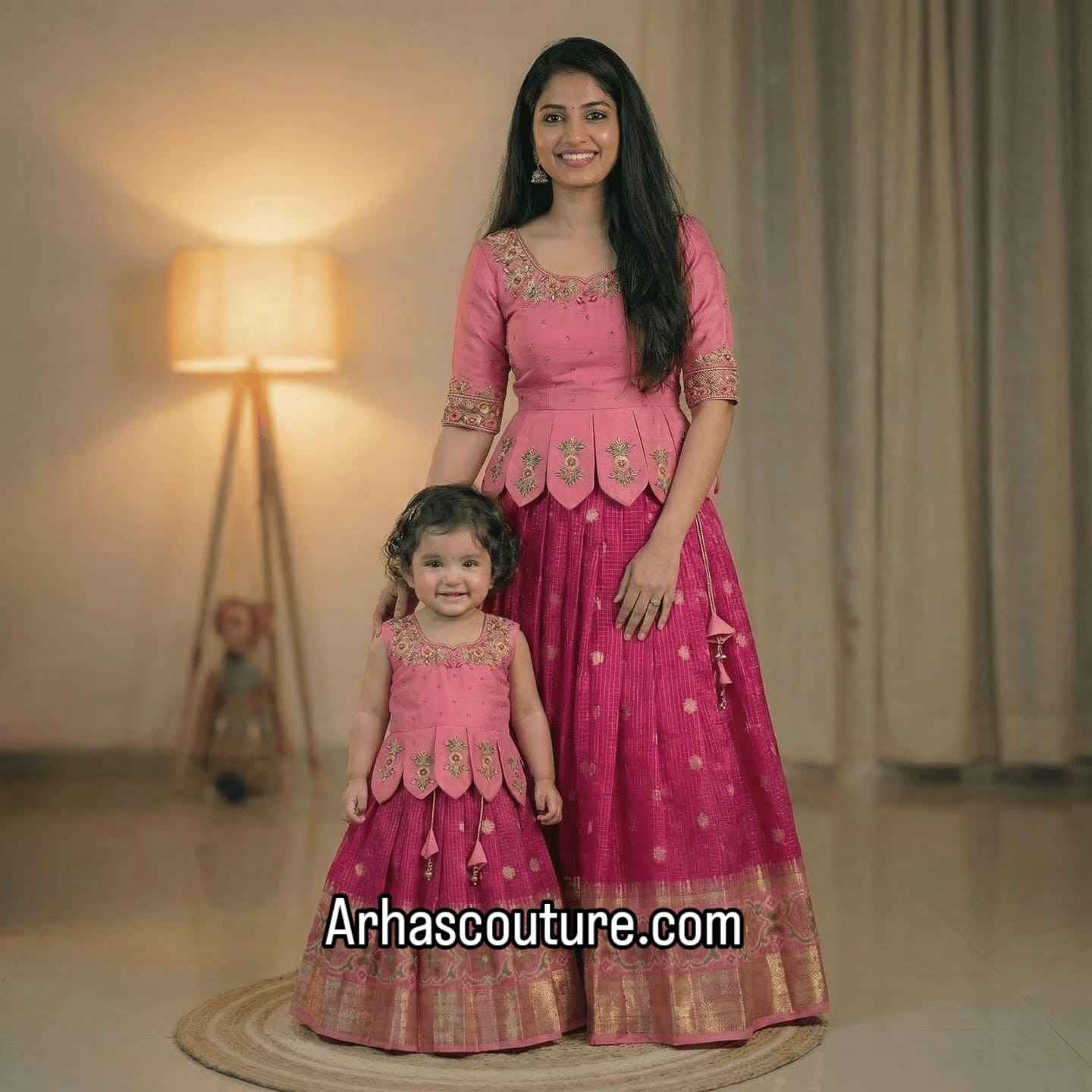 Banarasi silk family outfit – colour 1 – Arhas Couture
