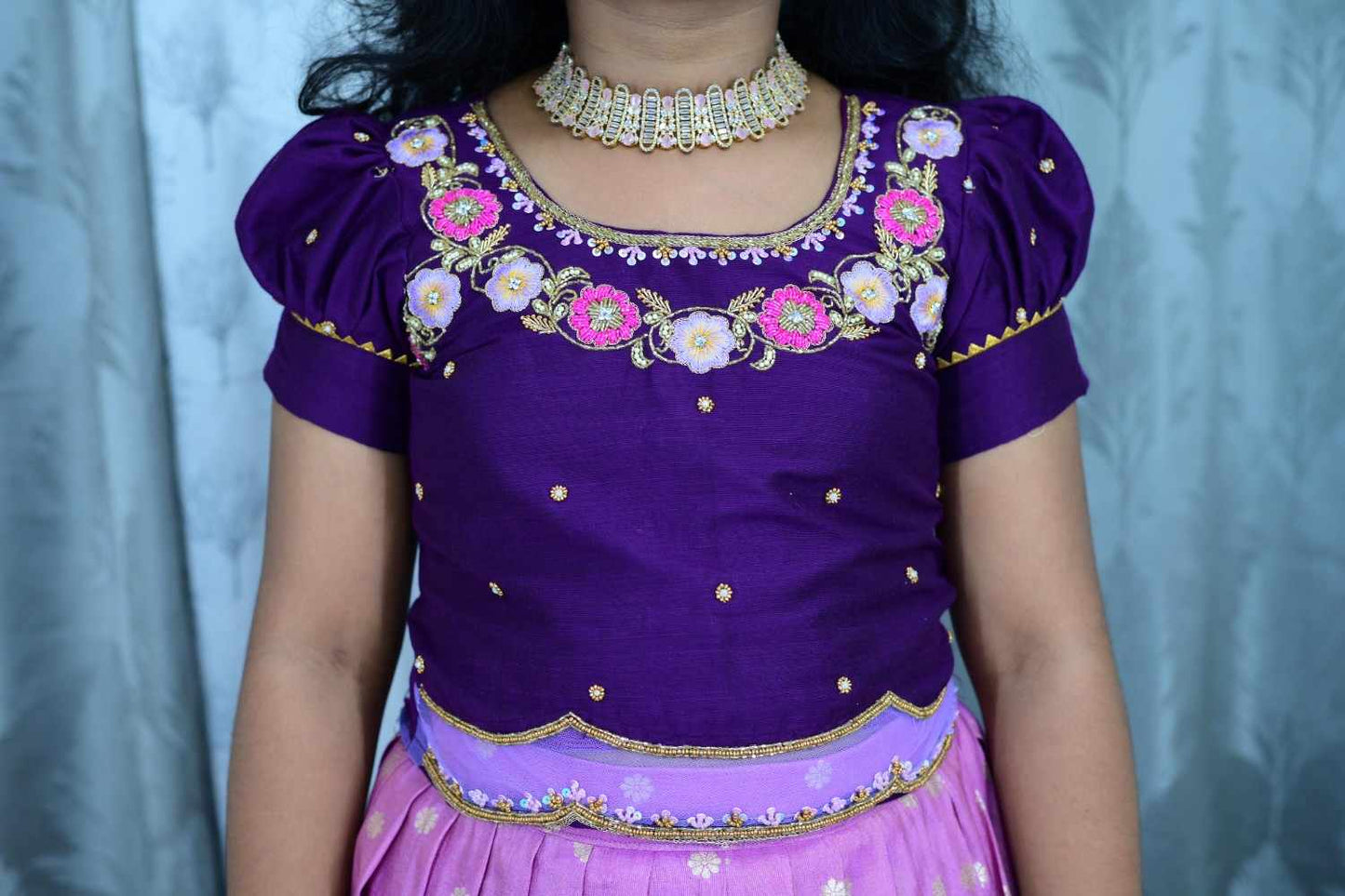 Kids Dola Paithani lehengas by Arhas Couture