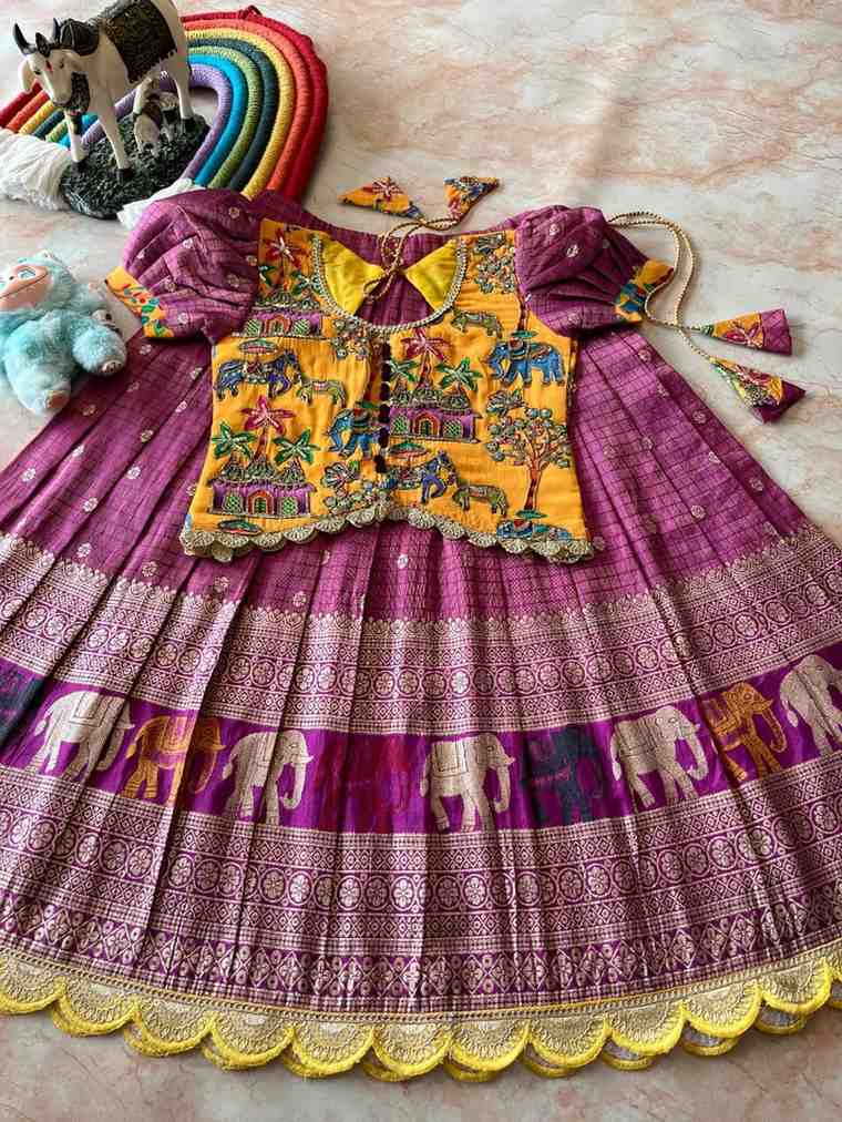 Kid's Tissue Lehengas