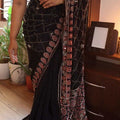 Heritage Ajrakh Cutdana Saree