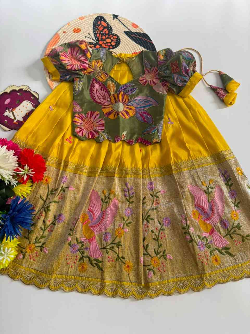 Kid's Tissue Silk Lehengas