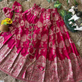 Kids Banarasi satin silk lehengas by Arhas Couture