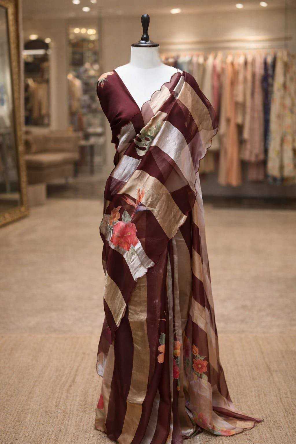 Fancy organza tissue saree – colour 1 – Arhas Couture