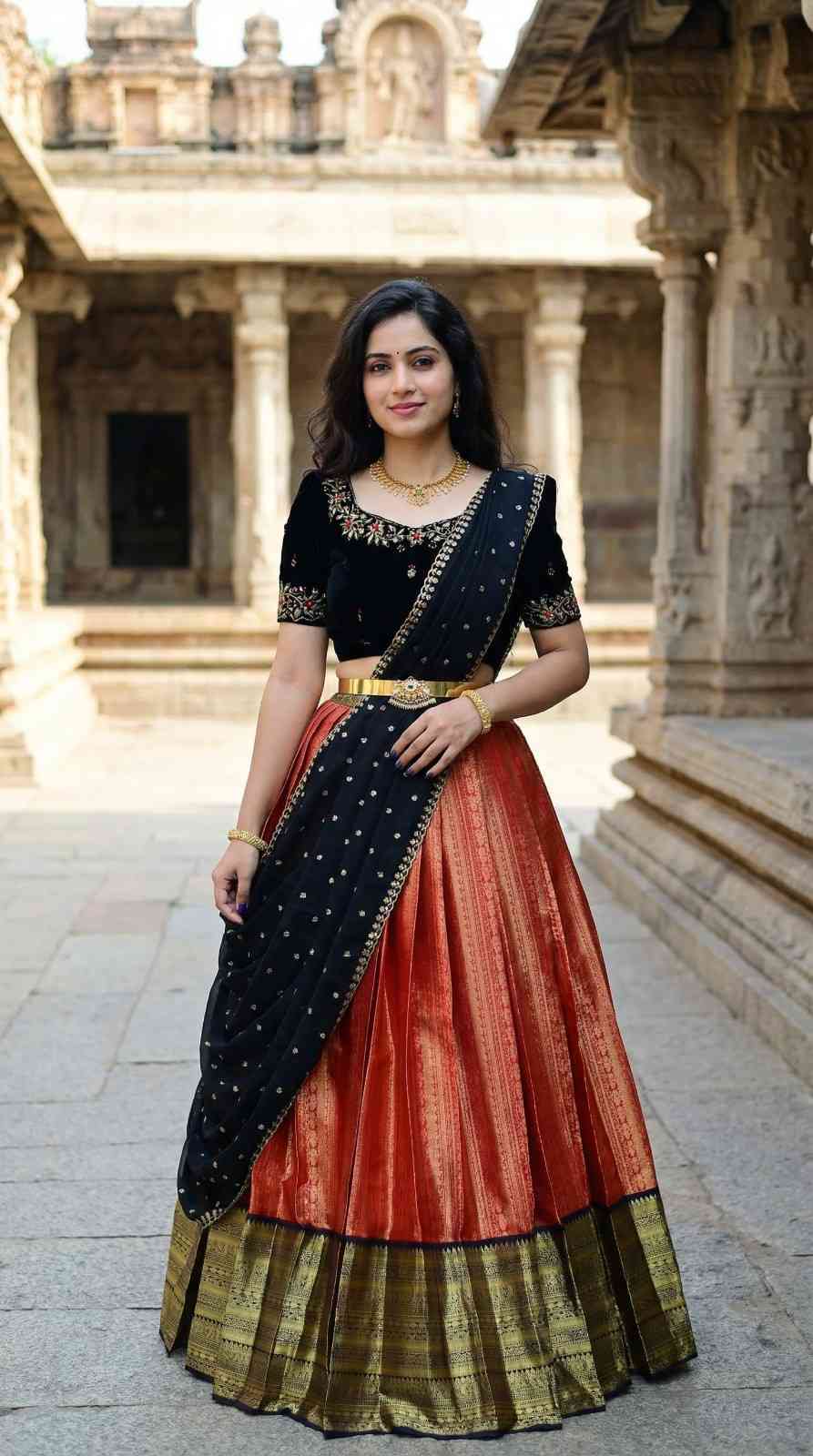 Semi Kanchi pattu family outfit – kids and Mom – Arhas Couture