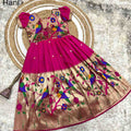 Kids Paithani gown – yellow – Arhas Couture