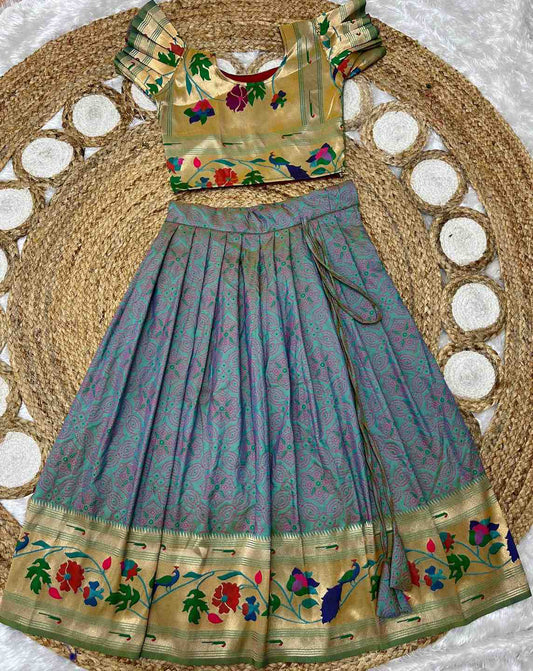 Kid's Paithani Bhandini Lehengas