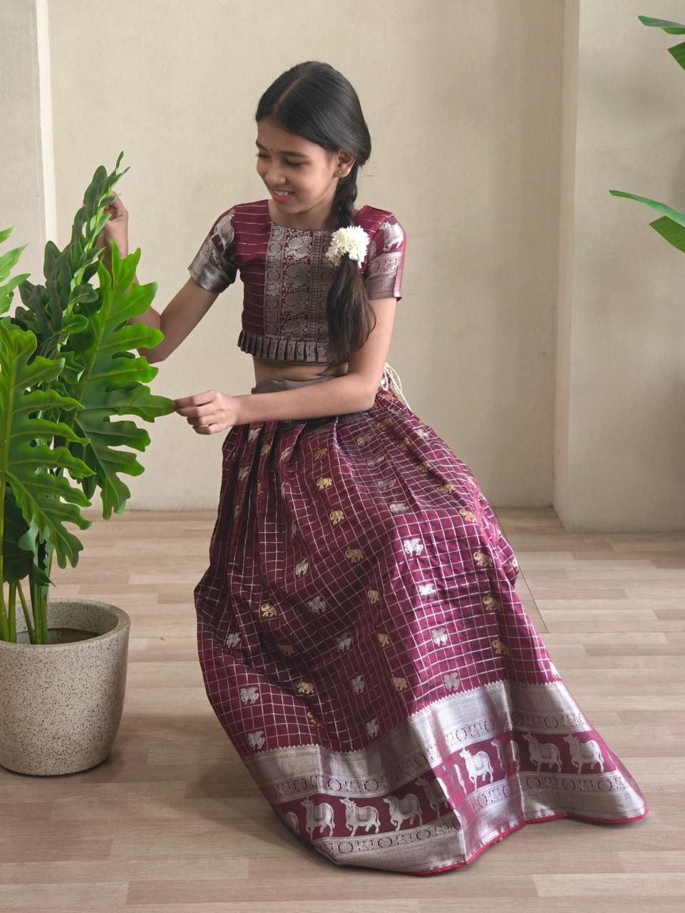 Kid's Kanchi Silk Lehengas