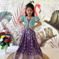 Kids Dola silk gown – zari weaving – Arhas Couture