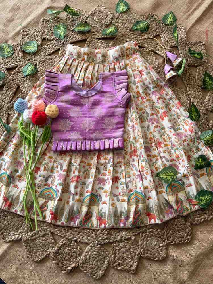 Kids Gajji lehenga – purple – Arhas Couture
