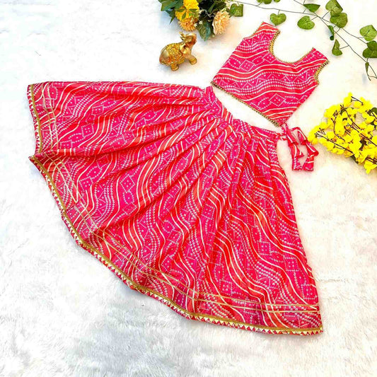 Kid's Chinnon Silk Lehenga