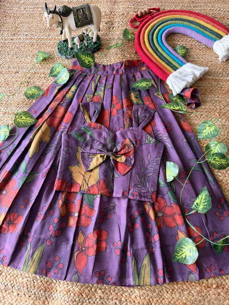 Kid's Cotton Kalamkari Lehenga