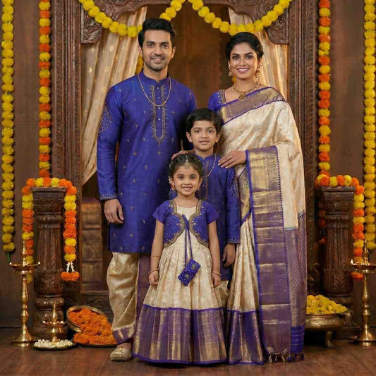 Raw silk family outfit – 10 colours – full family – Arhas Couture