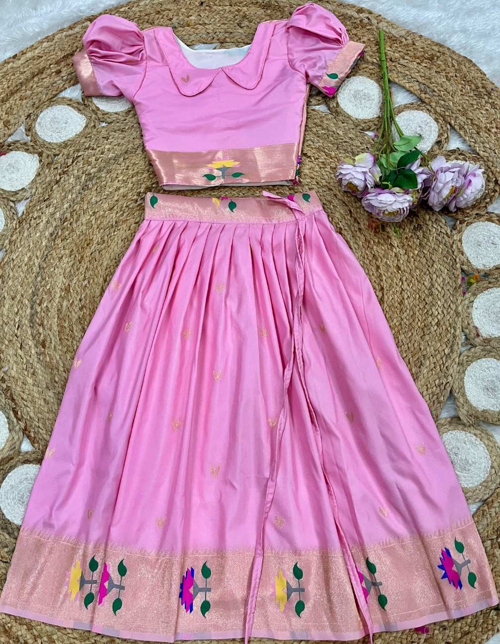 Kid's Paithani Silk Lehengas