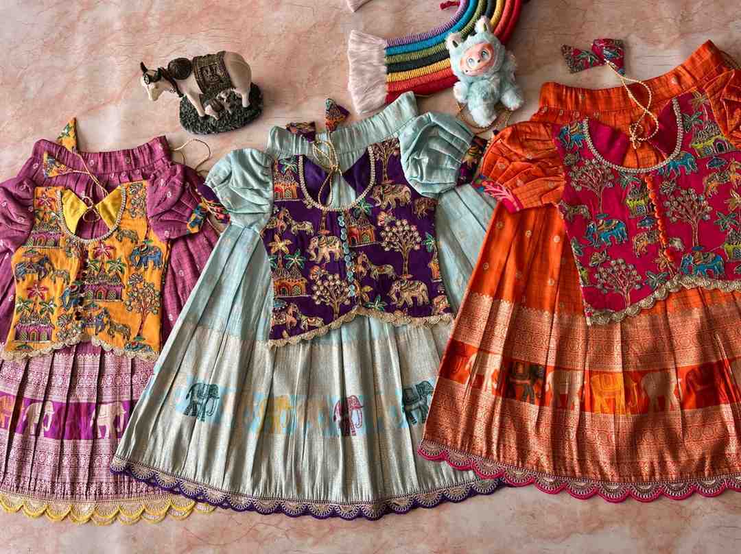Kid's Tissue Lehengas
