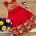 Kids Meena zari lehenga – mustard – Arhas Couture