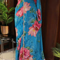 Fancy crepe silk saree with sequins and pearl handwork – Arhas Couture