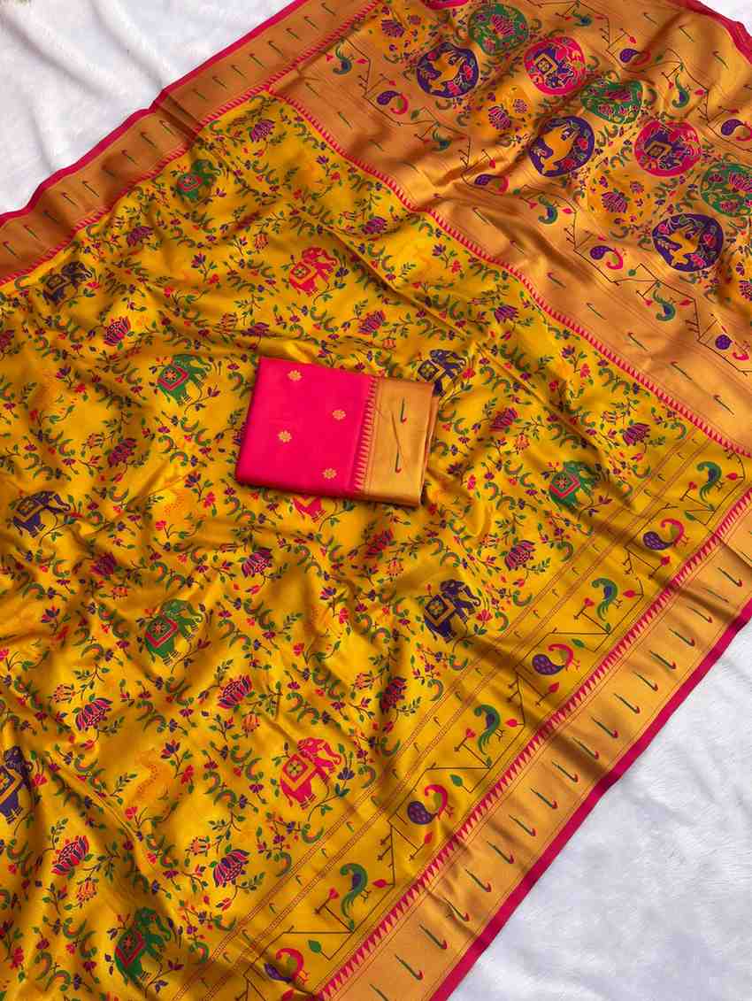 Soft Tissue Paithani Silk Sarees