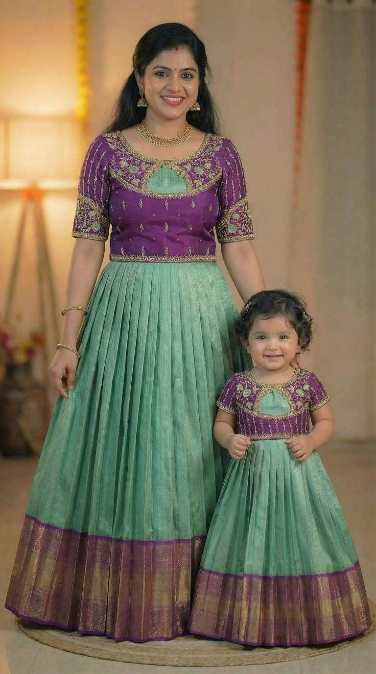 Fancy semi Kanchi coat-model gown for kids – Arhas Couture
