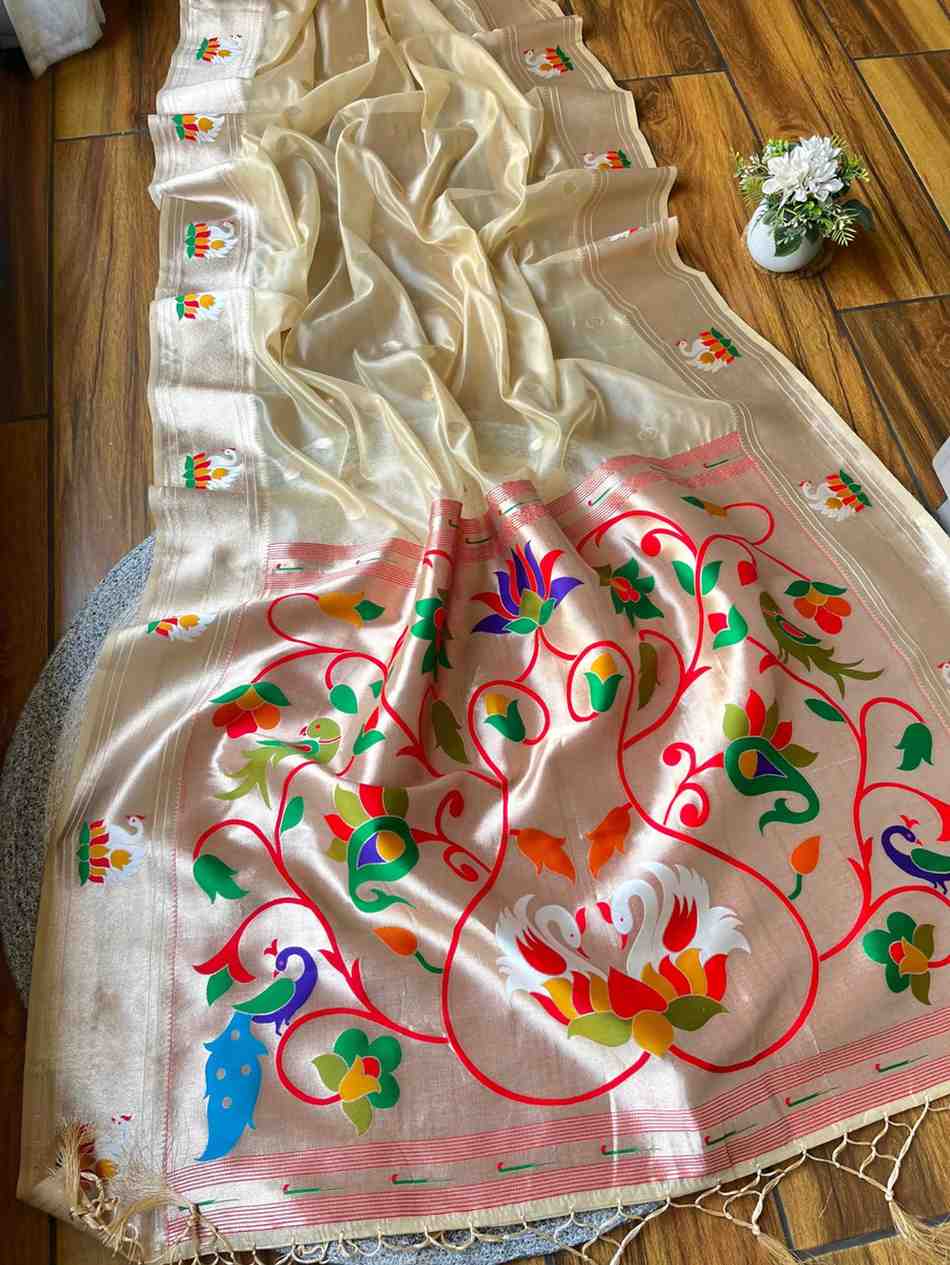 Fancy organza Paithani saree – colour 7 – Arhas Couture