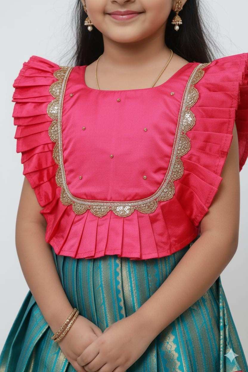 Kid's Semi Kanchi Silk Dress