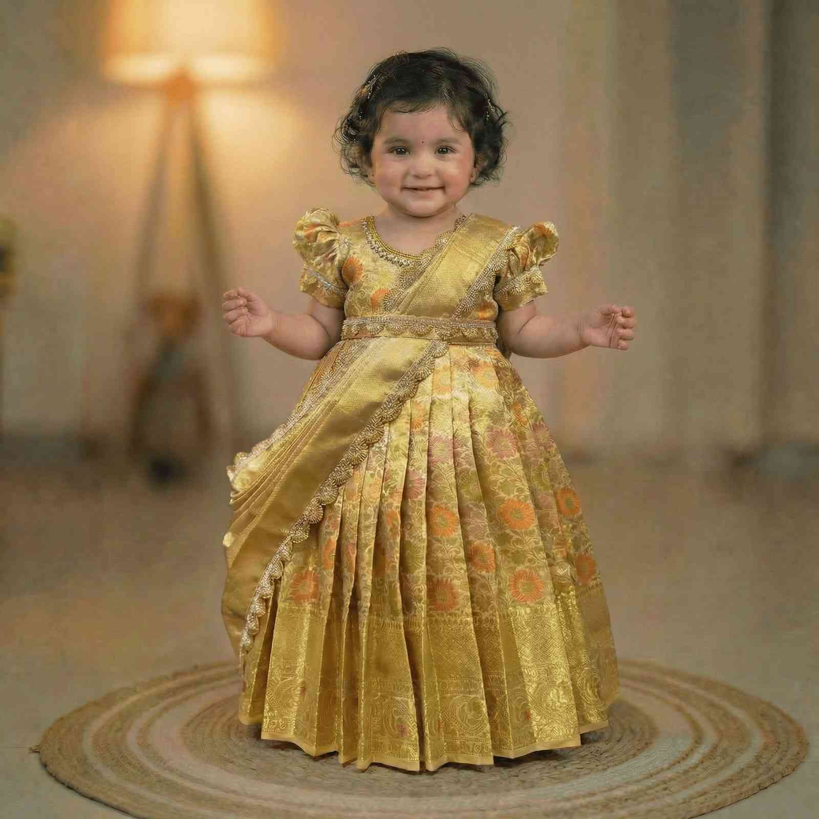 Semi Kanchi tissue family outfit – colour 1 – Arhas Couture