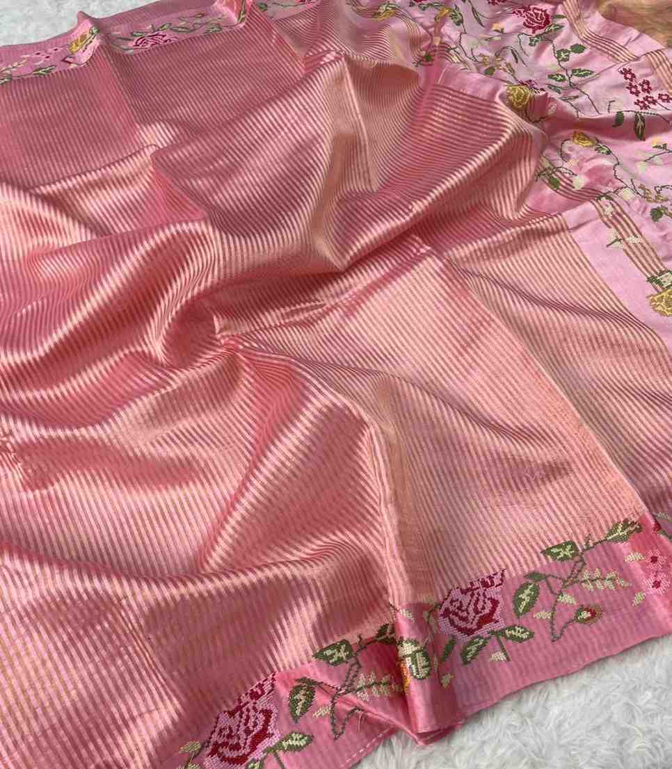 Fancy tissue silk saree – colour 5 – Arhas Couture