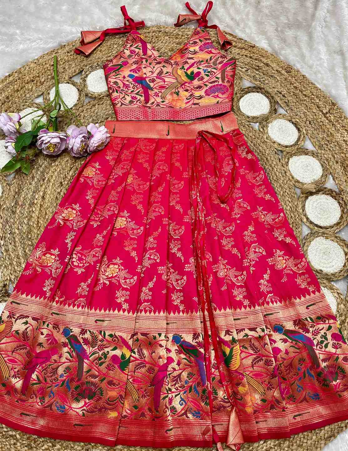 Kid’s Zari Paithani Lehangas
