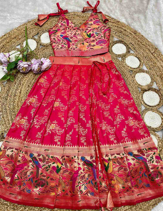 Kid’s Zari Paithani Lehangas