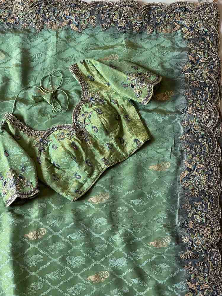 Fancy Dola scalloped saree – colour 1 – Arhas Couture