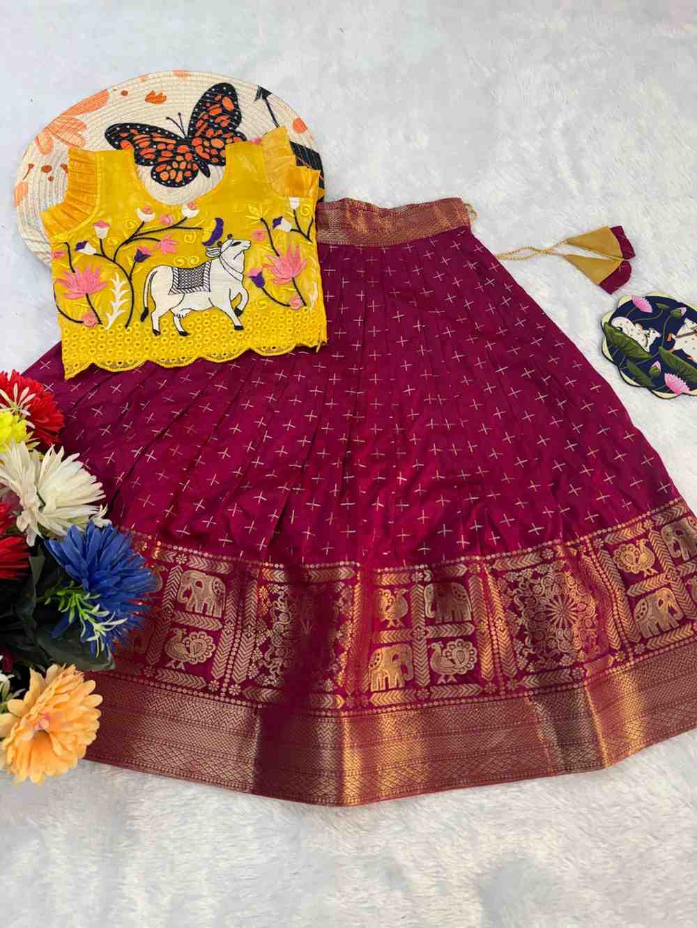 Kid's Fancy Weaving Lehengas
