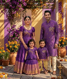 Semi Kanchi family outfit – girls, boys, men and Mom – Arhas Couture