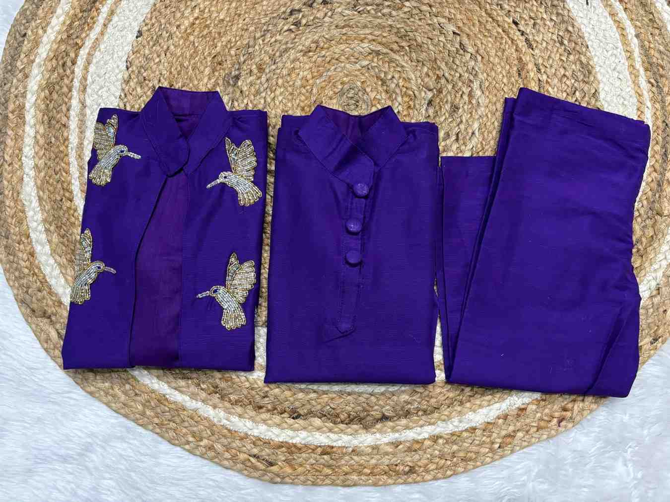 Kid's Raw Silk Kurta Set