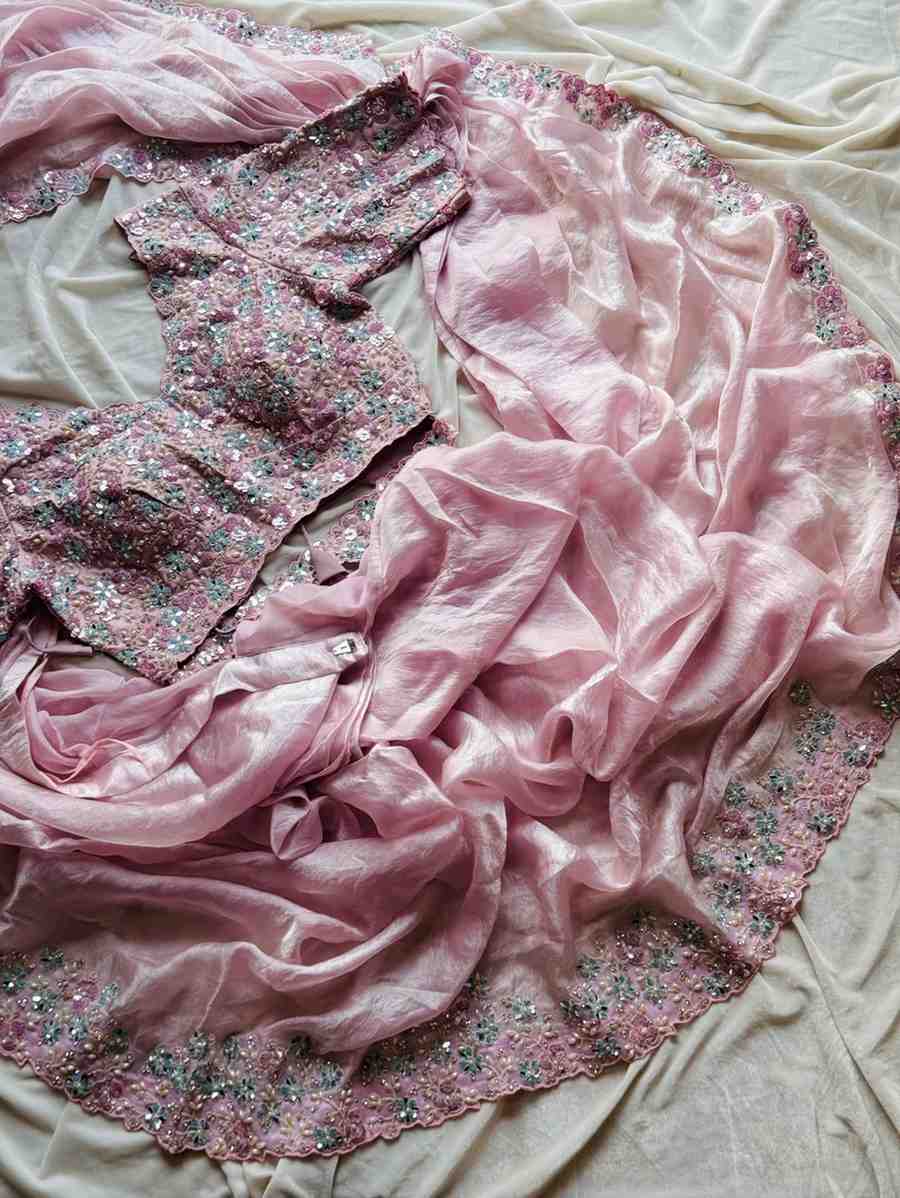 Fancy space silk ready-to-wear sarees by Arhas Couture