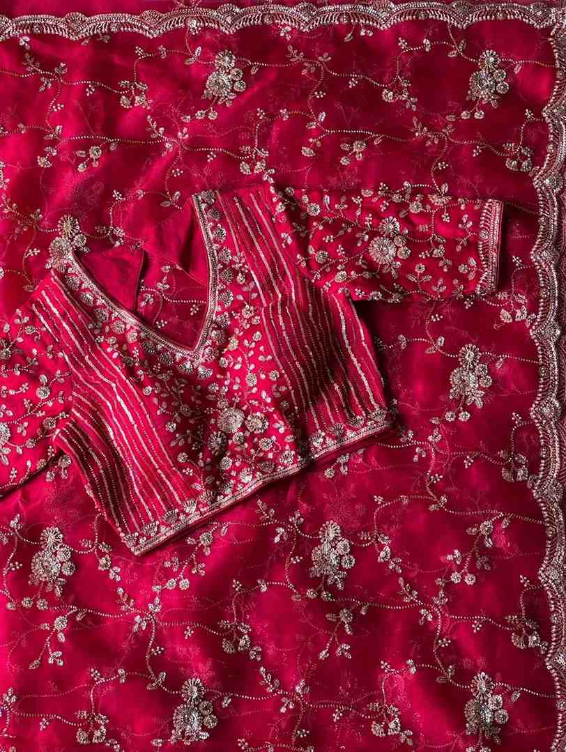 Nylon Tissue Crepe Silk Saree