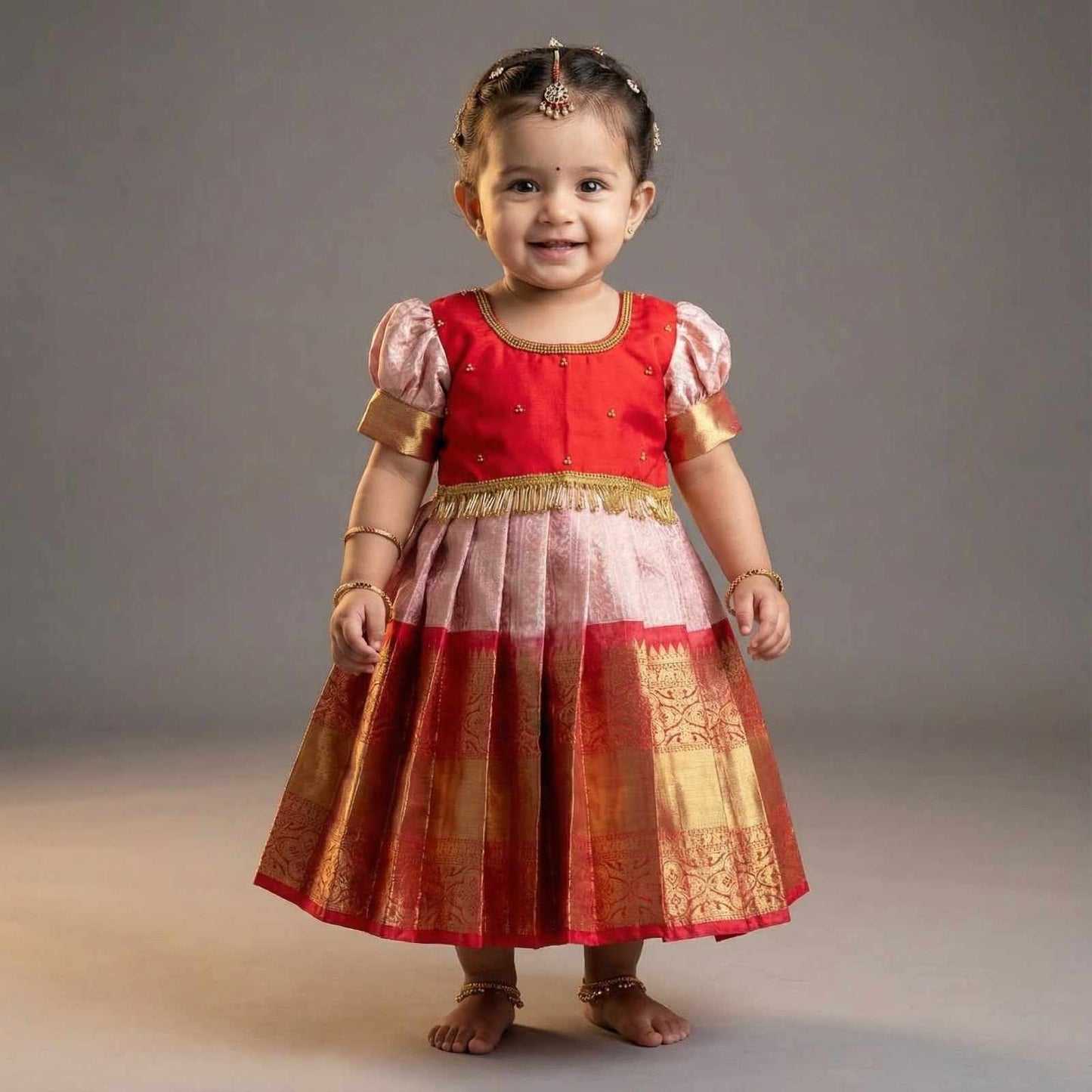 Kid's Banarasi Silk Family Outfits