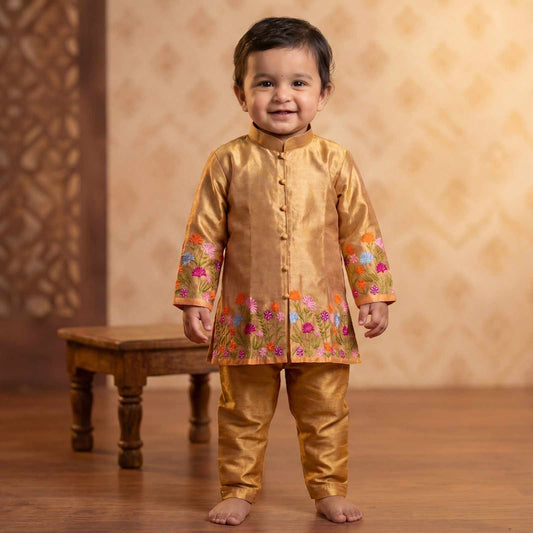 Multicolour Banarasi Silk Family Outfits