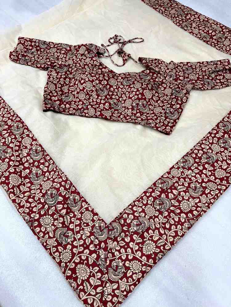 Fancy Chanderi Kalamkari saree – colour 1 – Arhas Couture