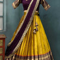 Fancy Kanjivaram silk jacquard lehenga with Rangoli silk dupatta – Arhas Couture