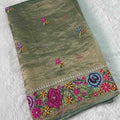 Fancy tissue embroidery saree – colour 3 – Arhas Couture