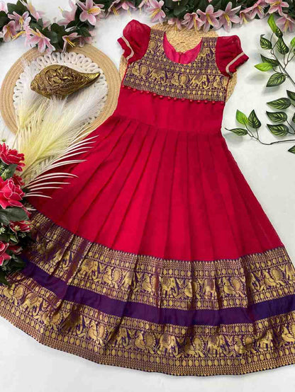 Kid's Narayanpet Silk Gowns