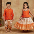 Semi Kanchi Banarasi family outfit – full family – Arhas Couture