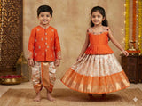 Semi Kanchi Banarasi family outfit – full family – Arhas Couture