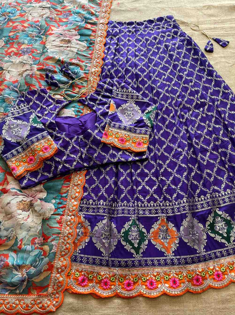 Silk Embroidery Lehengas