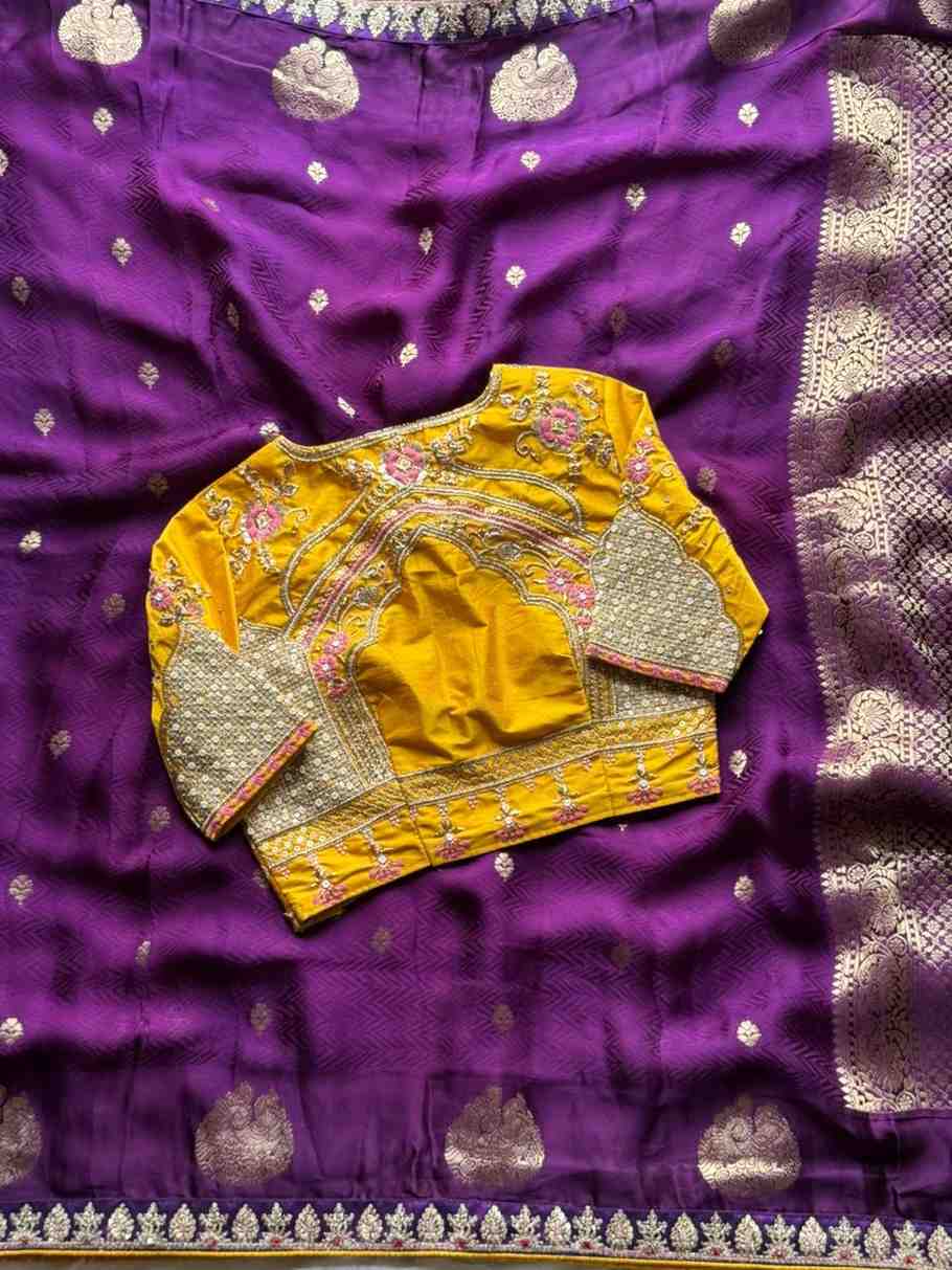 Fancy satin silk saree – colour 2 – Arhas Couture