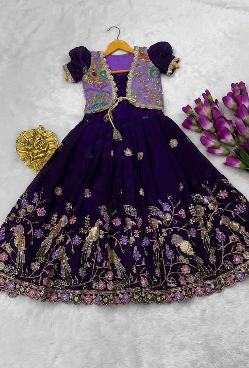 Kids tissue gown – green 2 – Arhas Couture