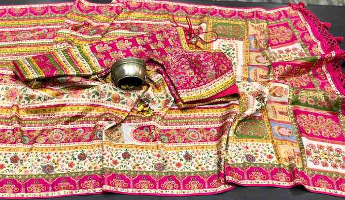 Kashmiri Kanni Crepe Silk Saree