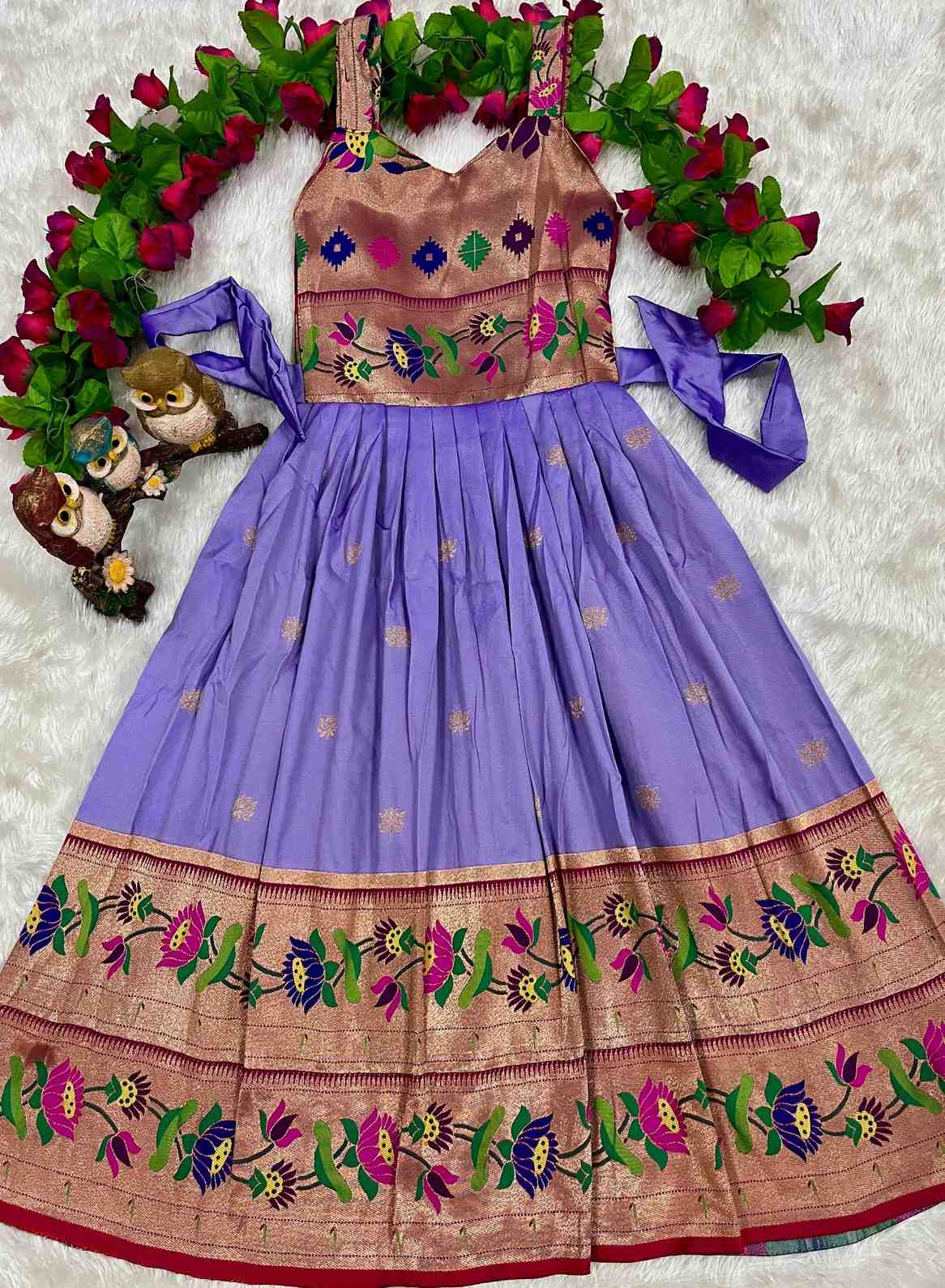 Kid's Soft Silk Paithani Gowns